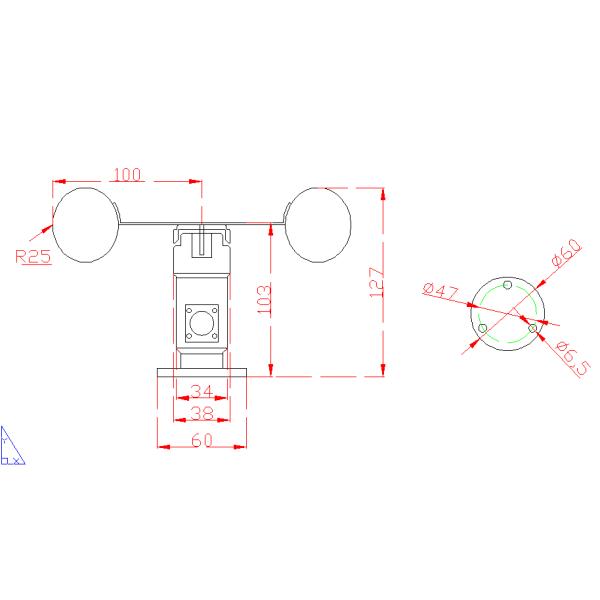 CE Certified Digital RS485 Output Aluminium Alloy Anemometer for Weather Station