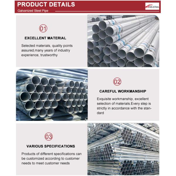 Dn50 Hot Dipped Galvanized Round Steel Pipe Tube Gi Pipe Seamless Scaffolding Tube