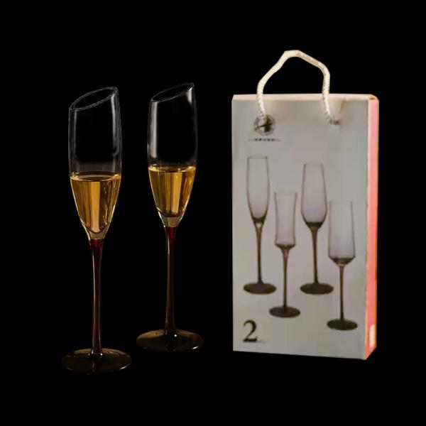 Hospitality Bulk Orders Custom Logo 6-10oz Crystal Flutes Lead-Free Chip-Resistant Glassware