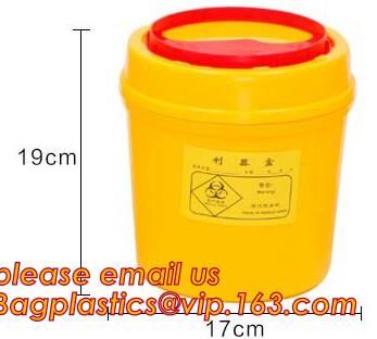 Yellow Plastic Medical Sharp Container for needles, Health and Medicals use disposable 5L Sharp container, sharp contain