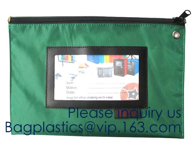 Zipper Vinyl PVC Leather Bank Deposit Bags Bank Deposit Bag With Key Ring,Locking Courier Bag 1000 Denier Nylon Combinat