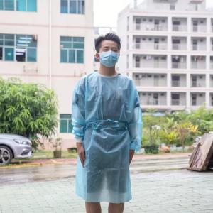 China Round Neck Single Use 107x128cm Disposable Isolation Gown on sale