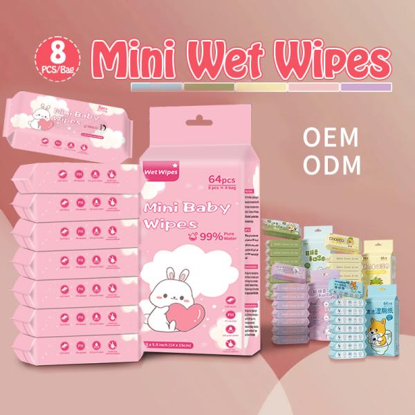 Portable Baby Wet Wipes Custom Wet Wipes Fragrance Free With Vitamin E / Xylitol Alcohol