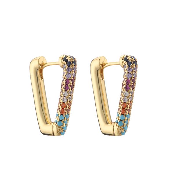 Luxury 24k Gold Earrings Fashion Ladies Custom Jewelry Diamond Studded Earrings