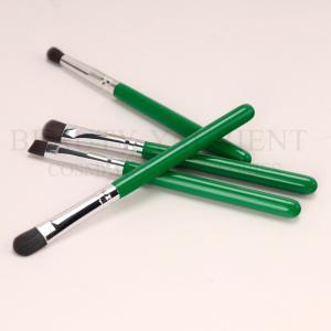 Green 4pcs Eyeshadow Makeup Brush Set 9.6cm Shinny Silver Ferrule