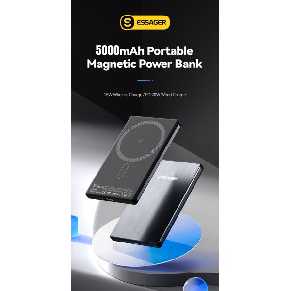 ABS PC Aluminum Alloy Fast Charging Power Bank Ultra Thin Wireless 5000mah