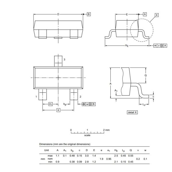 Nexperia SOT23 Surface-Mounted Package Products BZX84-A24-QR Dioda Zener 24 Volt 250 MW Surface Mount TO-236AB