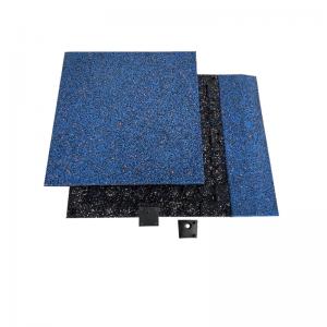 China Nontoxic Blue Rubber Workout Mats , Soundproof Gym Mats For Garage wholesale