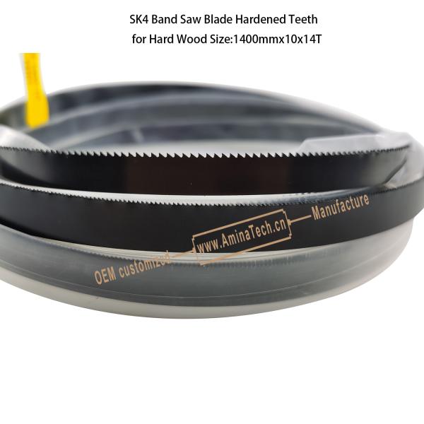 High Carbon SK4 Bandsaw Blades for Wood Working (Black Hardened) Size:1400mmx10x14T