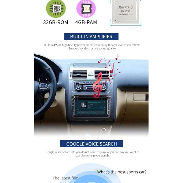 Rear Camera AUX Dvd Player For Vw Touran , Eight Core Volkswagen Touran Dvd Player