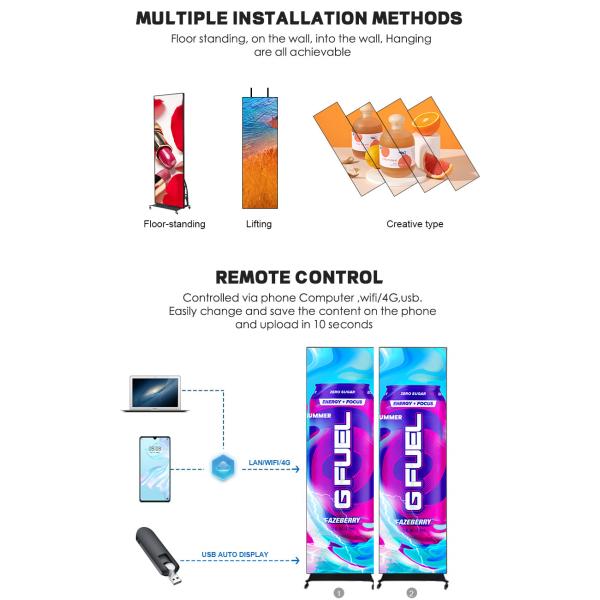 Digital Video Advertising LED Mirror Screen Indoor Ultra Thin Portable P1.75 P2 P2.5