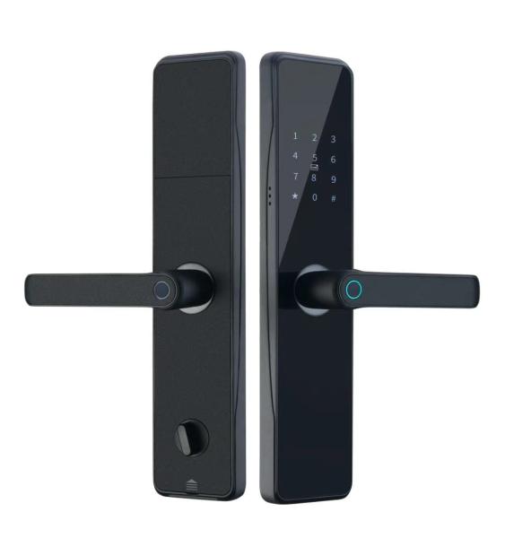 Quality Security Fingerprint Door Lock Black App Controlled Door Lock Smart for sale