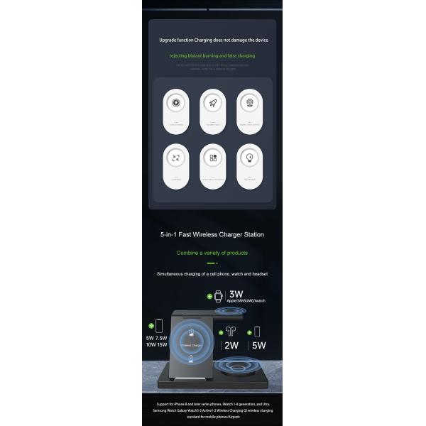 Foldable Design IPhone White Color Option Multifunctional Wireless Charger