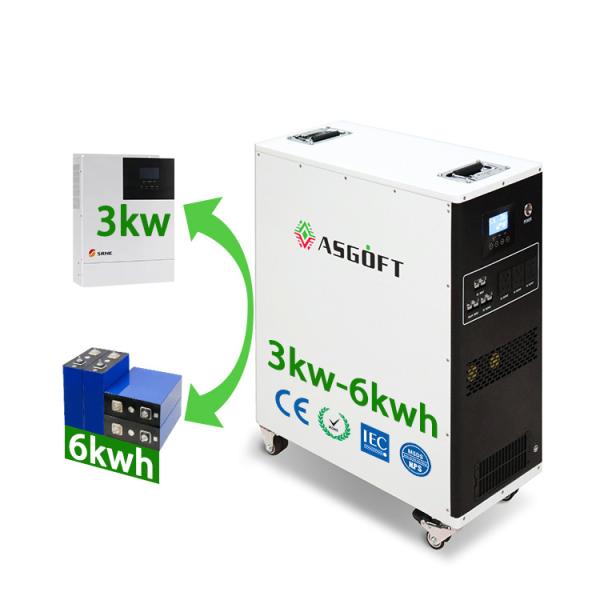 6kwh Lithium ion Battery All in One portable power station Hybrid Inverter 3kw