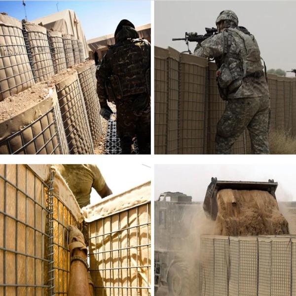 Army Galfan Bastion Steel 75X75mm Hesco Sand Barrier Wall