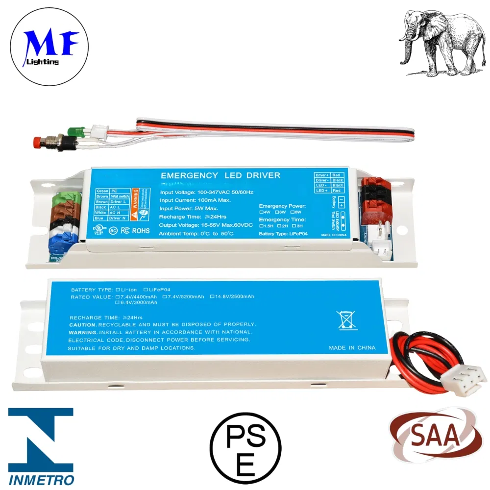 10W 100-277VAC UL924 CSA Li-ion Auto Test 5 Year Warranty Down Light Ceiling Light Panel Light Panic Light Ballast Powerpack for Emergency Case