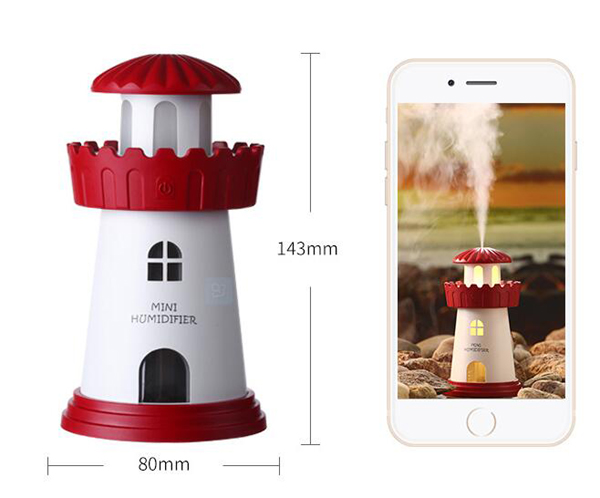 New Arrival Home Use Creative 150ml OEM USB Mini Lighthouse Air Humidifier