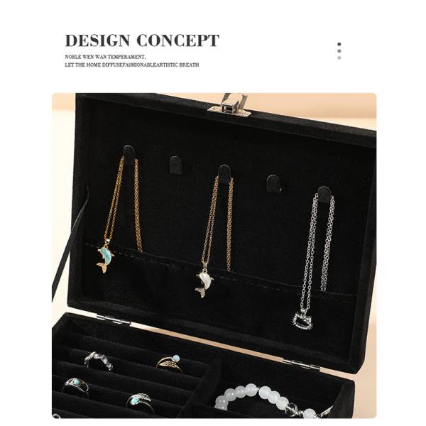 White Velvet Jewelry Storage Box with Buckle , Jewelry Organizer Display Case