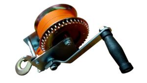 China Silver Gray Small Hand Winch , 1500lbs 50mm*10m Strap Lightweight Hand Winch wholesale