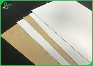 China Flip Sided Kraft Paper Board White Solid Surface Brown Color Back For Food Box wholesale