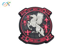 Military Armband PVC Rubber Patch Irregular Shape 2D PVC Patch With Hook And Loop