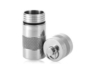 China Ultralight Small Titanium Camping Parts Titanium Pill Container Keychain For Travel wholesale