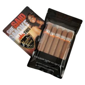 China Resealable Custom Plastic Cigar Humidity Ziplock Bags With Display Box on sale