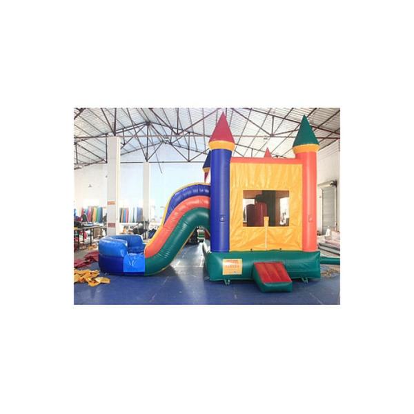 Attractive Inflatable Castle Combo Bounce House With Slide Logo Customized