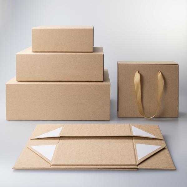 Folding Cardboard Corrugated Gift Boxes Kraft Packaging For Cosmetics Christmas Gift