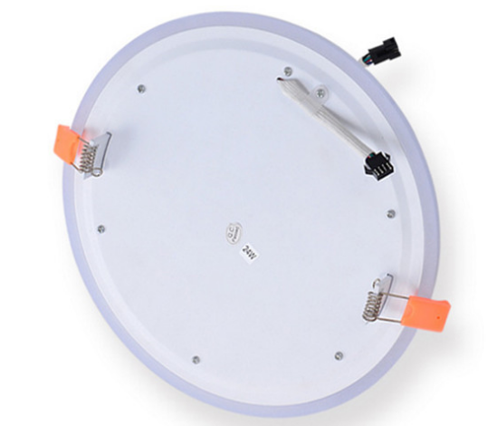 Two Color Blue White Round Led Panel Light Double Color 24+12W Recessed LED Panel Light Blue+White/Warm White