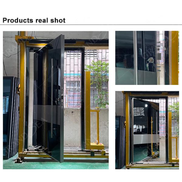 Hurricane Custom Villa Big Luxury Black Solid Wood Entry Modern Stainless Steel Front Entrance Cedar Pivot Door