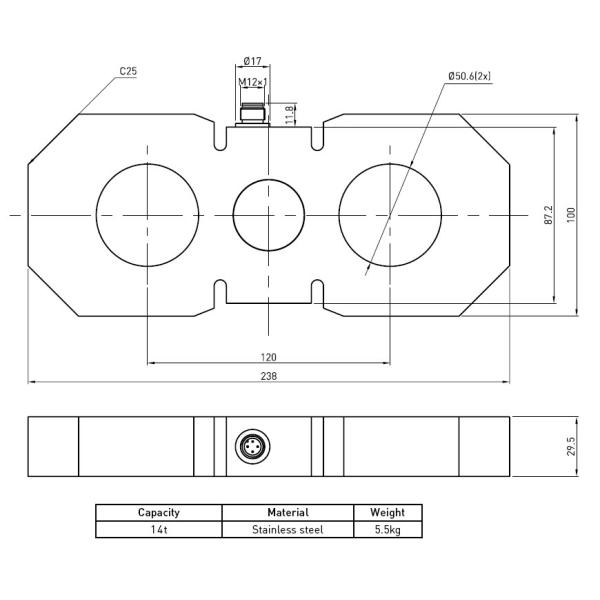 Stainless Steel Tension Link Load Cell Strain Gauge For Crane Industrial