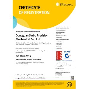 Sinbo Precision Mechanical Co., Ltd. Certifications