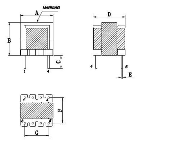 2500Vrms EE10 Ferrite Core High Frequency Transformer