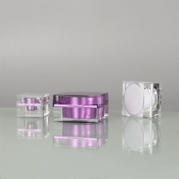 Luxury Purple Cosmetic Makeup Containers 50g Acrylic Plastic Cream Jar