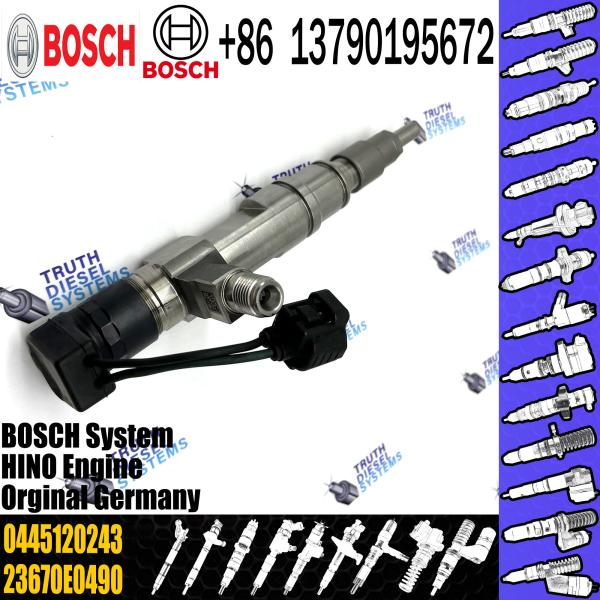 Quality For TOYOTA HINO 23670-E0490 BOSCH Common Rail Magnet Fuel Injector 0445120243 23670-E0490 for sale