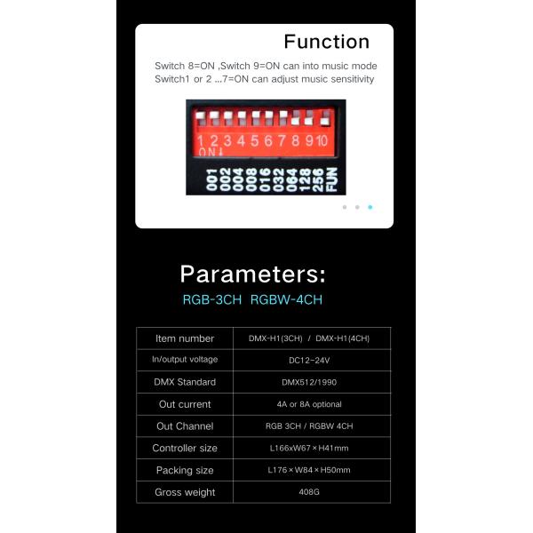 DMX512 RGB RGBW LED DMX Decoder With Engineering Sub Controller
