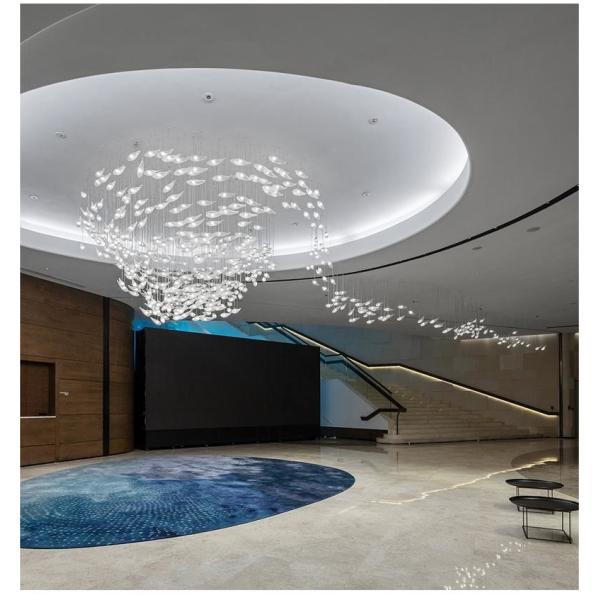 Customized Ocean Theme Fish Lamp Ceiling Chandelier Art Galleries Assembly Hall