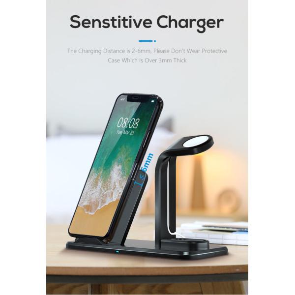 UCABLE 5W Multi Function 3 In 1 QI Wireless Charger