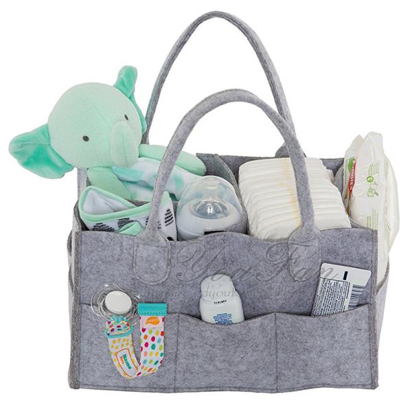 Quality Eco Friendly Felt Baby Diaper Organizer Caddy For Travel / Outside Walk for sale