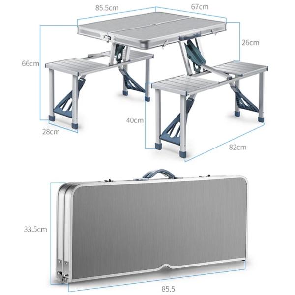 Quality Aluminum Folding Picnic Equipment Suitcase Picnic Table With 4 Seats for sale