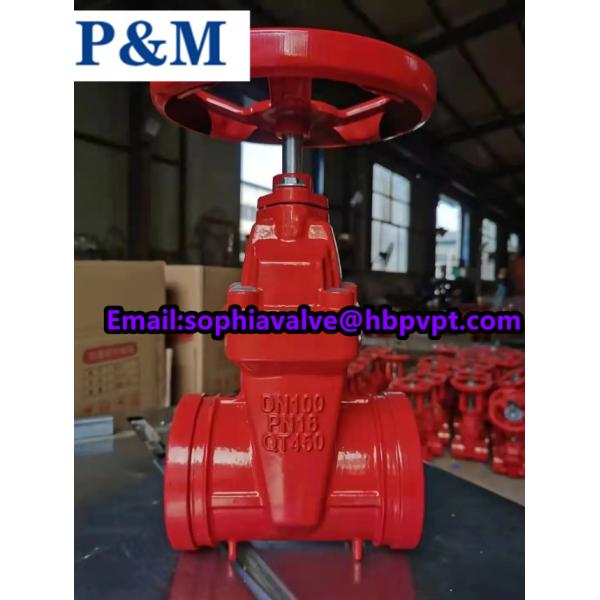 PN16 PN25 grooved end cast iron gate valve