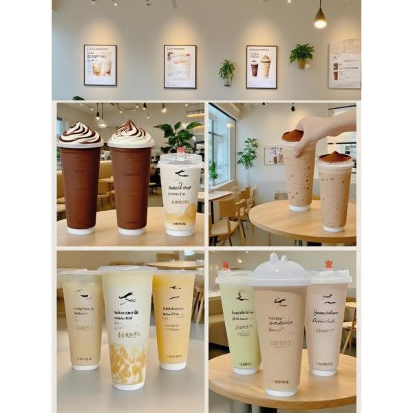 OEM/ODM Gobelet Bubble Tea Plastic Cup 16oz 32oz Heat and Cold Drink Milk Tea Hard PP Cup with Lid