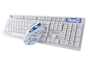 No Light Gaming Mouse Keyboard Combo , White Keyboard And Mouse Wireless Combo
