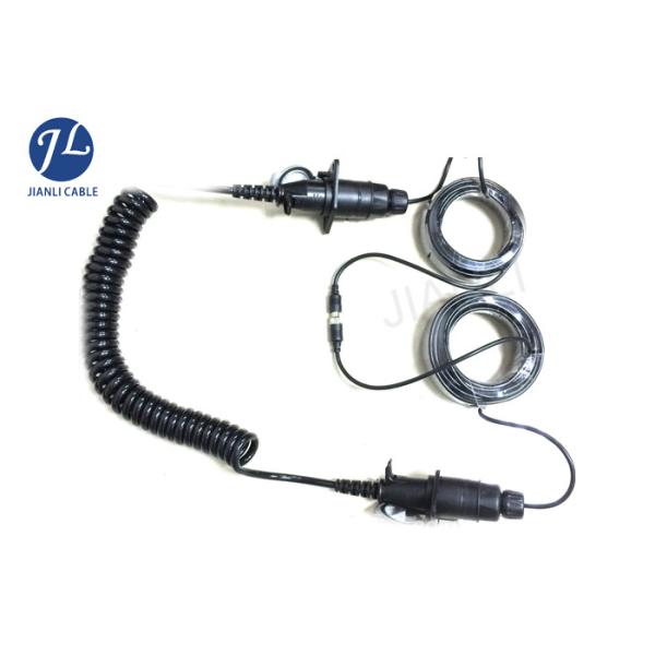 Shielded 7 Pin Trailer Reversing Camera Extension Cable With Pu Spring Spiral Cord