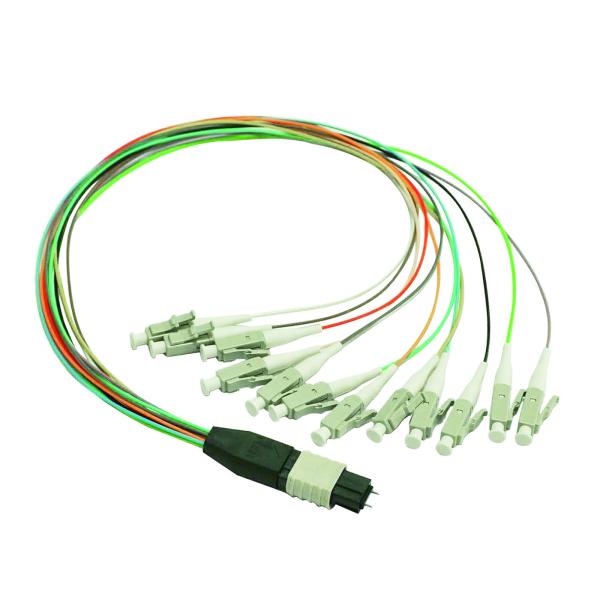 single connector 4, 8, 12, 24 Fiber MPO - LC Fiber Optic Patch Cord