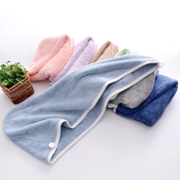 Logo Customizable Hair Cap Absorbent and Multi-Color Coral Fleece for Women's Showers