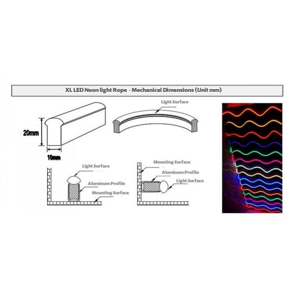 Outdoor & Indoor Led Neon Flex Rope Light IP68 Waterproof SMD 2835 120leds/M