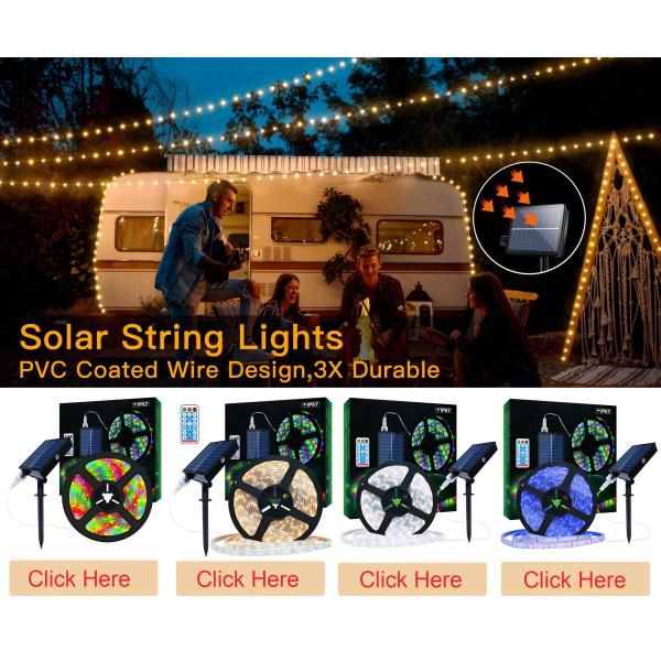 Self Adhesive Waterproof Solar Strip Light Outdoor 2835 SMD RGB CCT 2700K-6500K