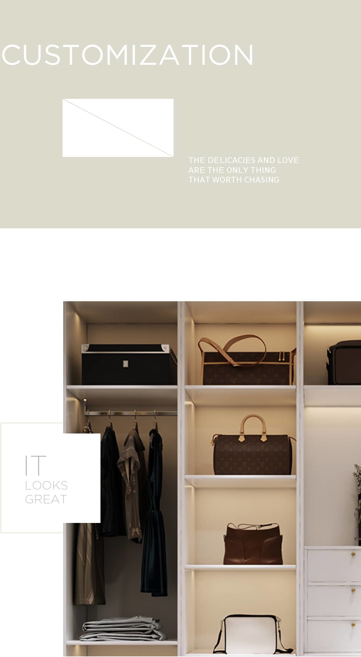 Frosted Glass Black Steel Stainless Closet Modular Wardrobe Clothes Organizer